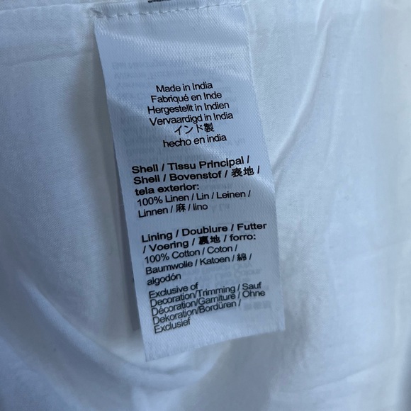 NW T J.Crew Size XL 100% Linen Raw-hem mini shirtdress In white - Picture 14 of 15